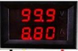 วัดDC volt0-100 วัดกระแส-50A ในตัวเดียวกันสีแดงรวมRshuntแล้ว